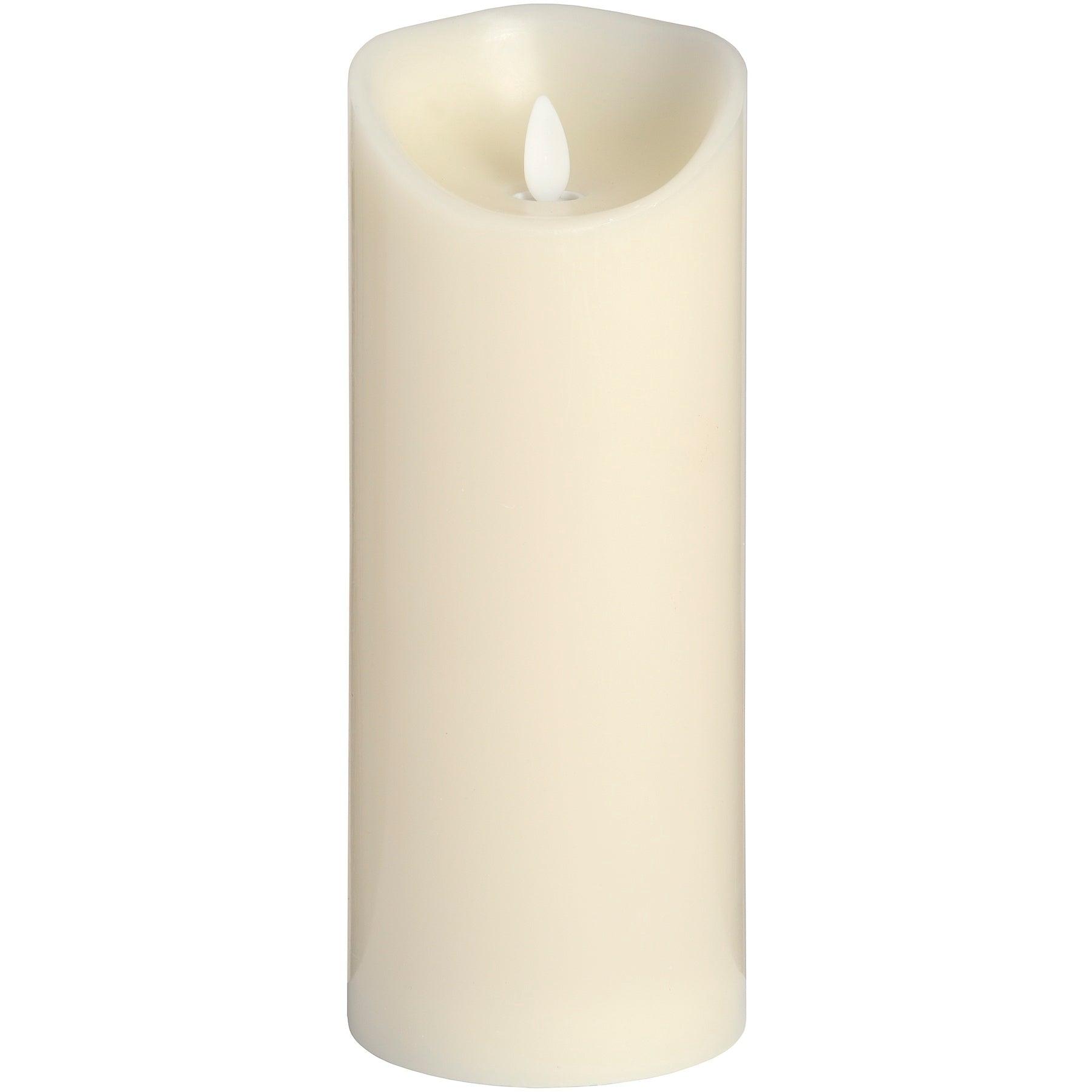 View Luxe Collection 35 x9 Cream Flickering Flame LED Wax Candle information
