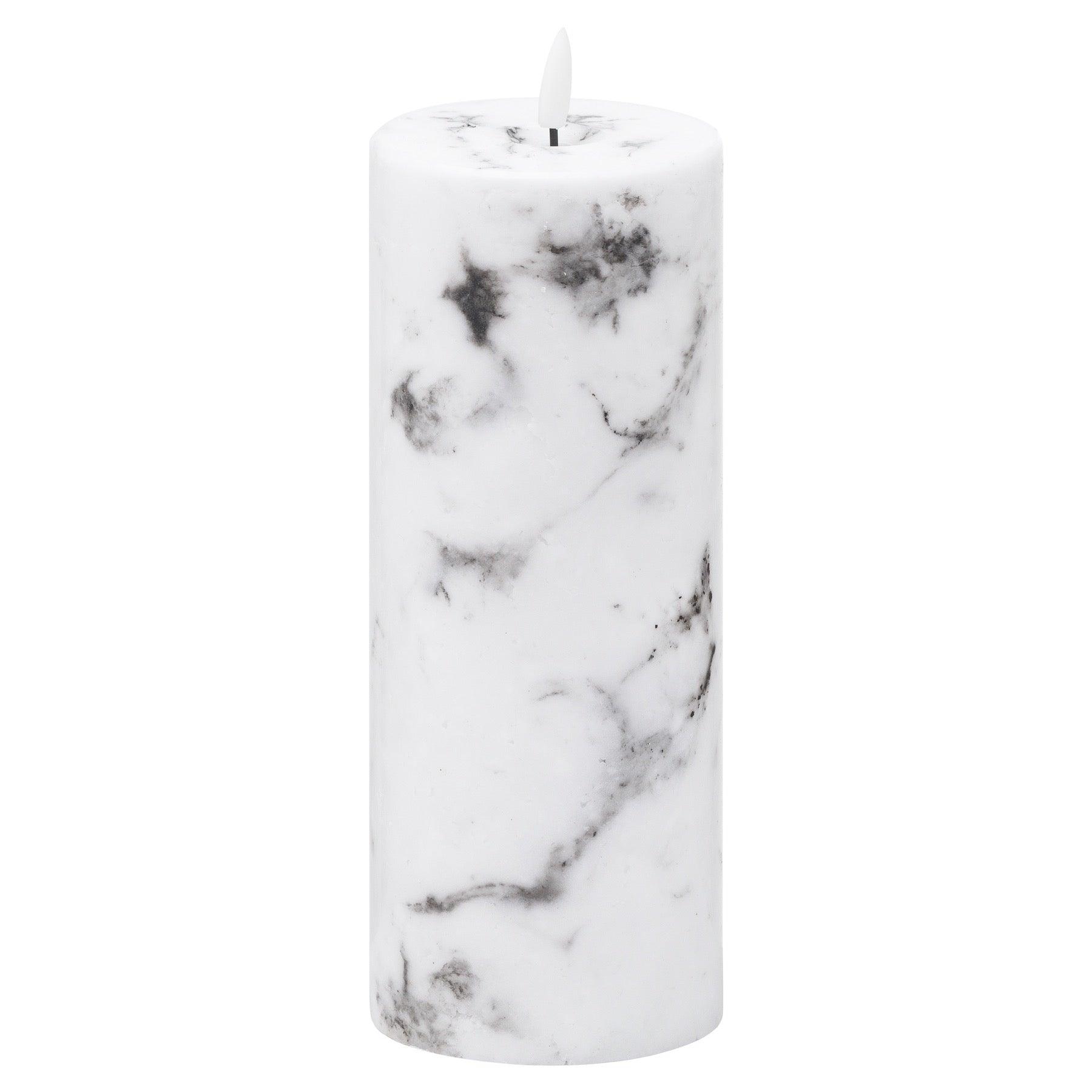 View Luxe Collection Natural Glow 35x9 Marble Effect LED Candle information