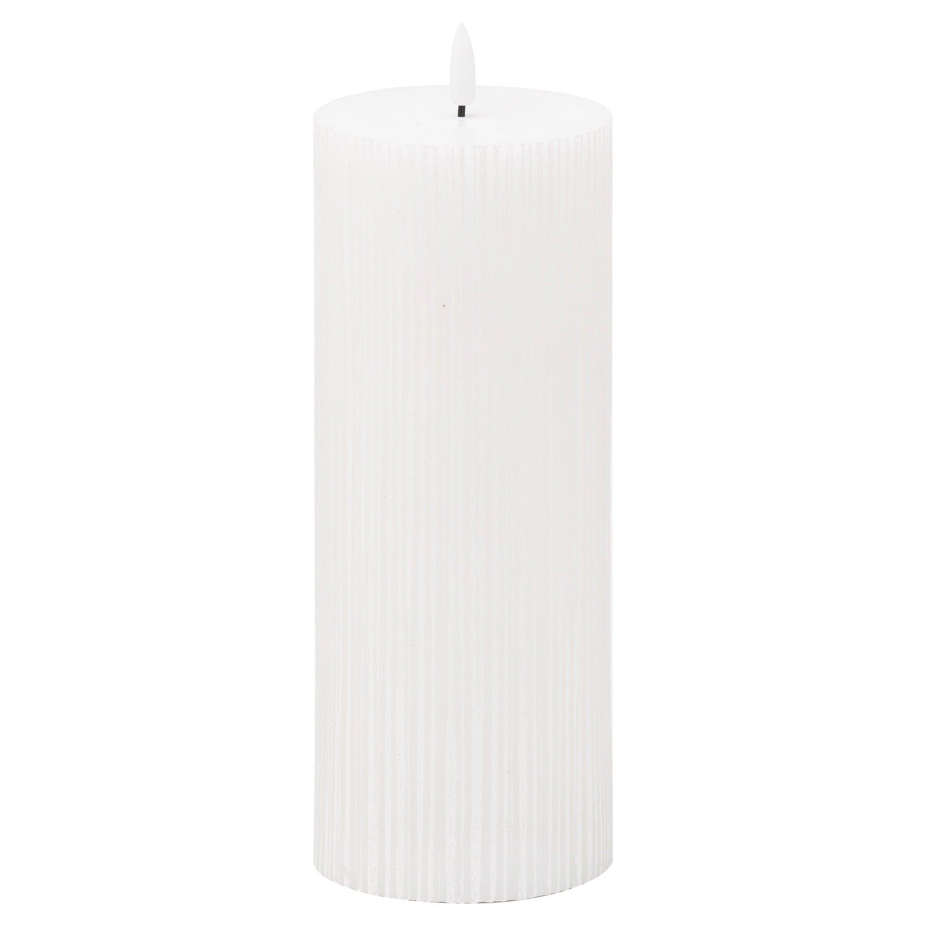 View Luxe Collection Natural Glow 35x9 Texture Ribbed LED Candle information