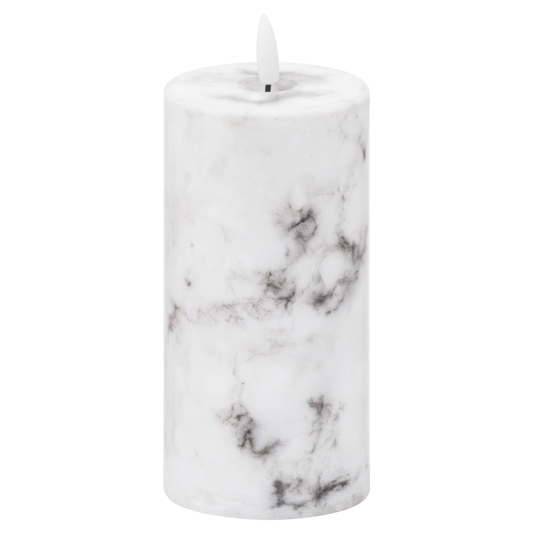 View Luxe Collection Natural Glow 3x6 Marble Effect LED Candle information