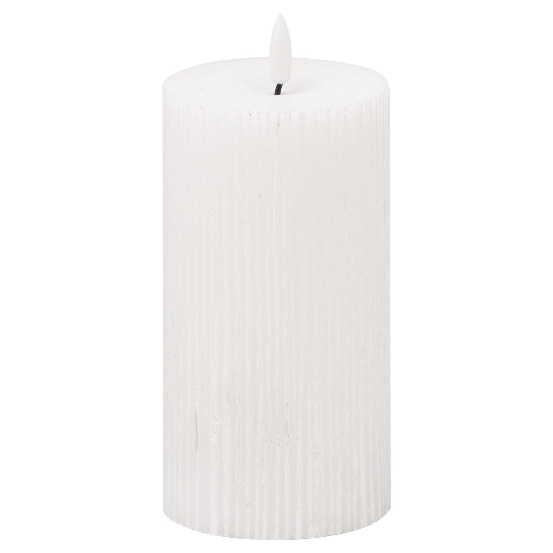 View Luxe Collection Natural Glow 3x6 Textured Ribbed LED Candle information
