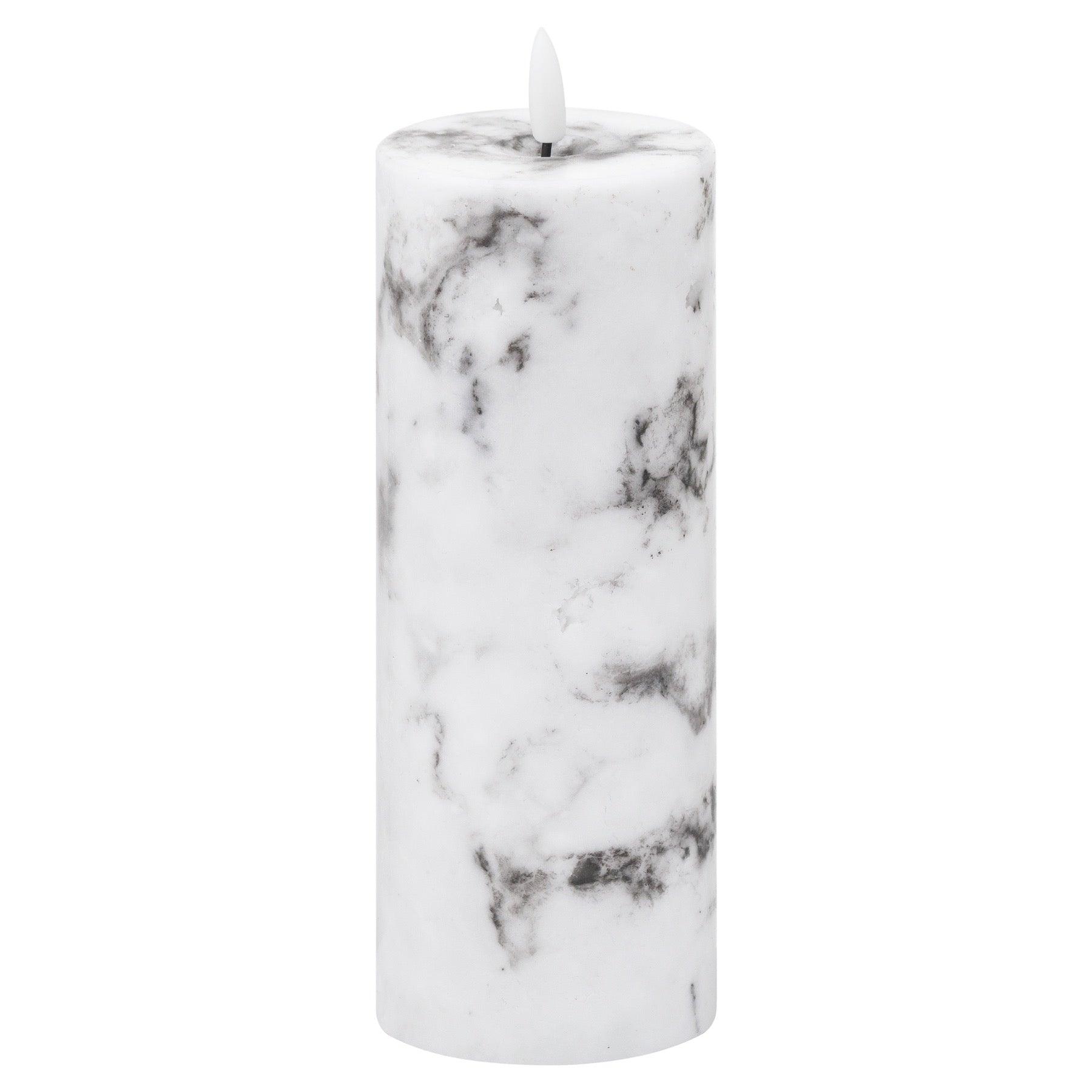 View Luxe Collection Natural Glow 3x8 Marble Effect LED Candle information