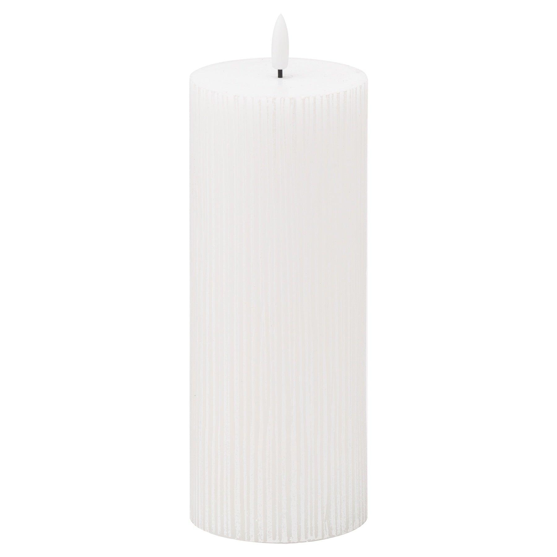 View Luxe Collection Natural Glow 3x8 Textured Ribbed LED Candle information