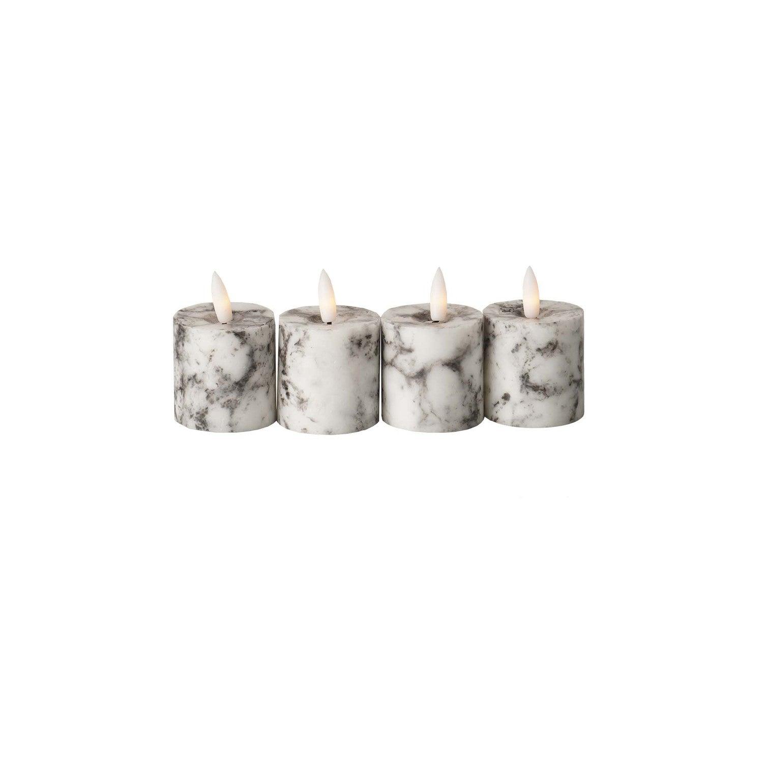 View Luxe Collection Natural Glow Marble Set of 4 LED Votives information