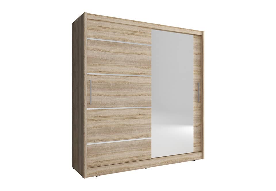 View Maja I Alu Sliding Door Wardrobe 180cm Oak Sonoma 180cm information