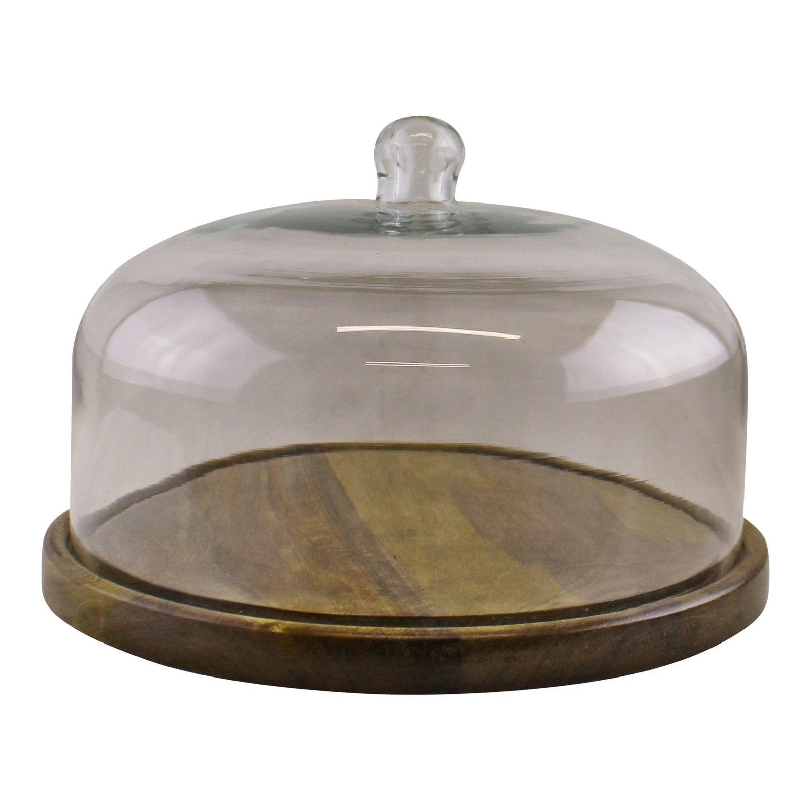 View Mango Wood Cake Stand With Glass Dome information