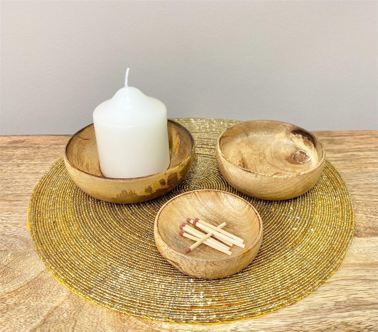 View Mango Wood Round Bowls Three Piece information