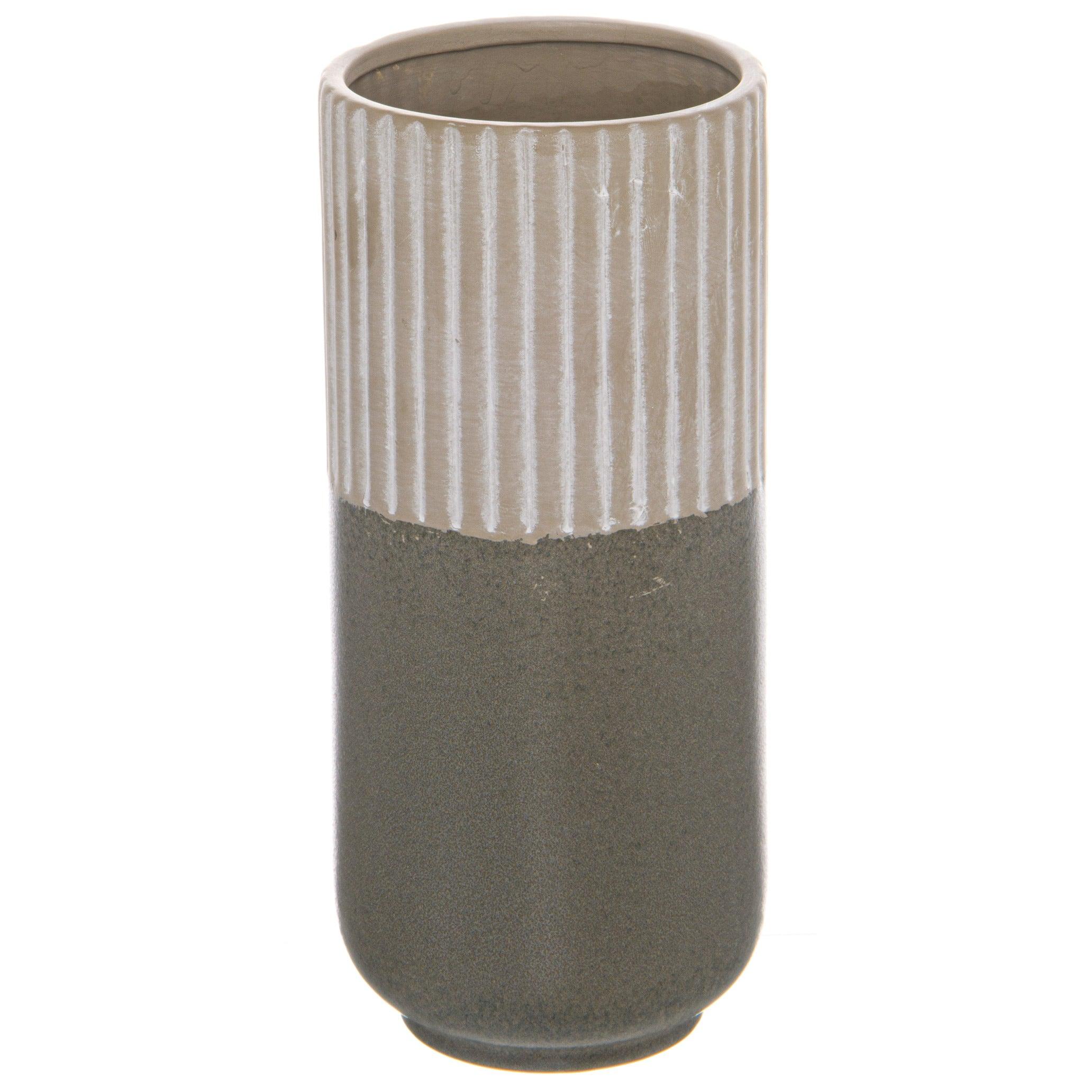 View Mason Collection Grey Ceramic Tall Straight Vase information