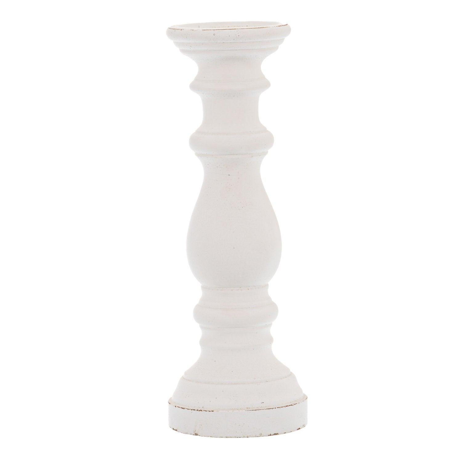 View Matt White Ceramic Column Candle Holder information