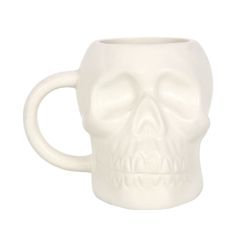 View Matte White Skull Mug information