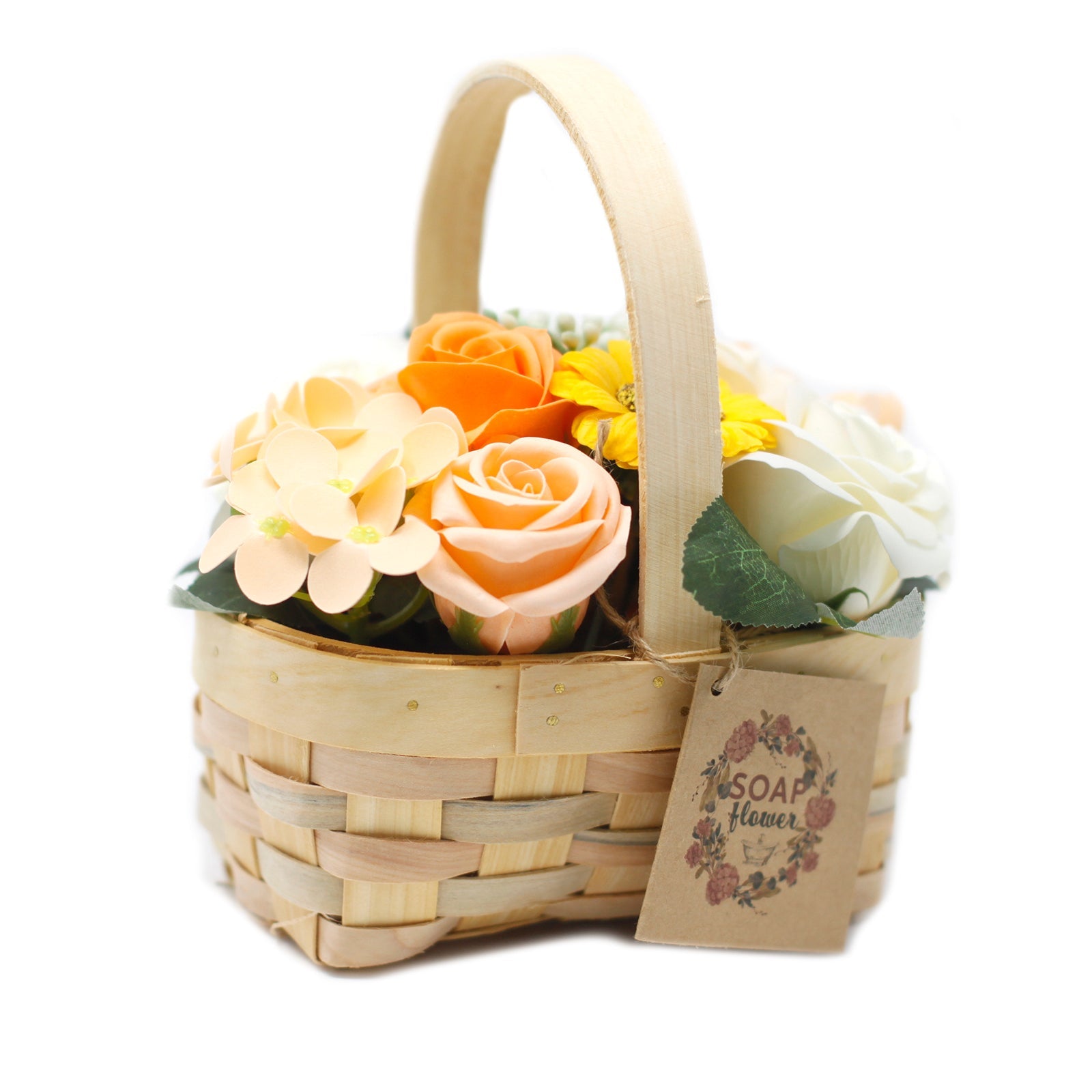 View Medium Orange Bouquet in Wicker Basket information