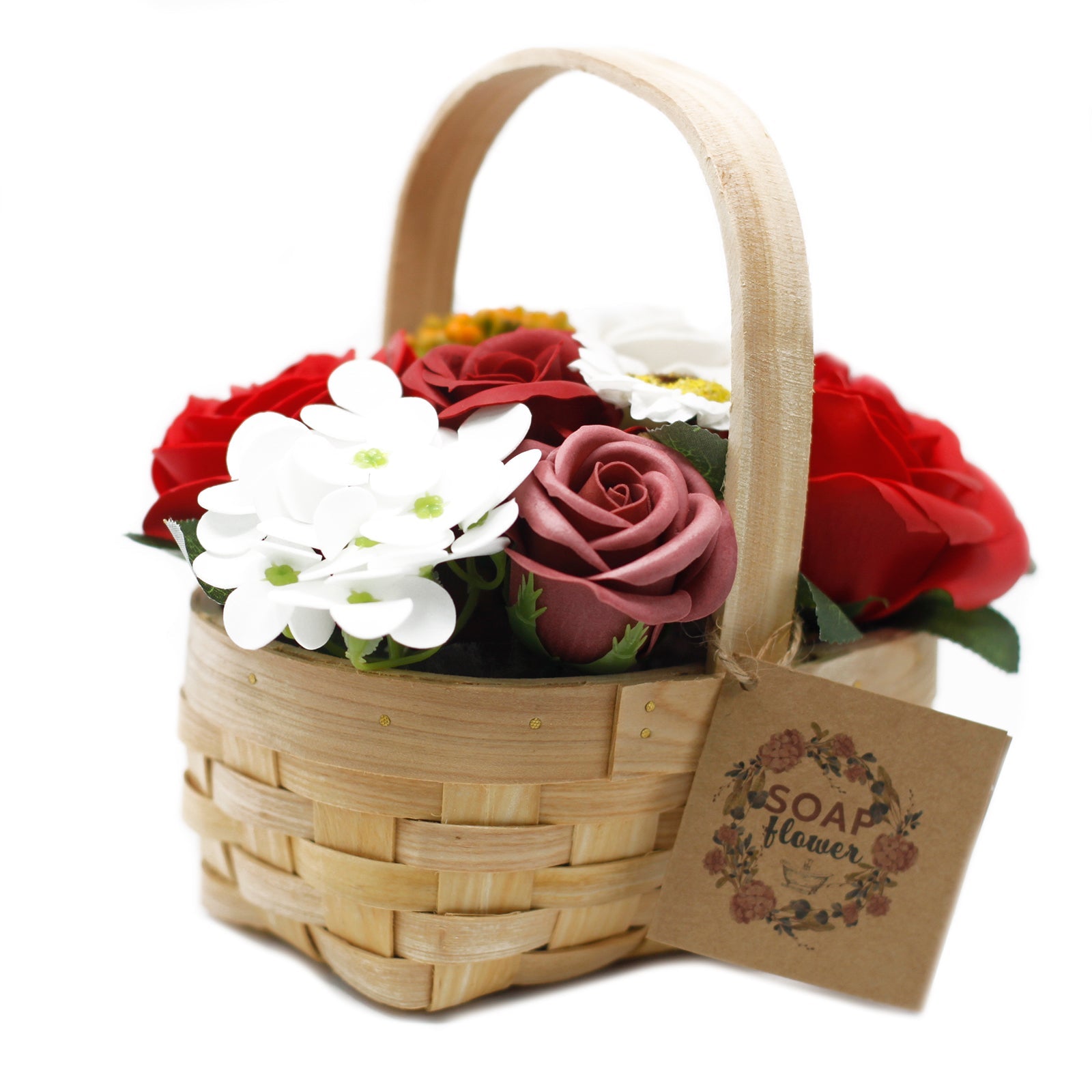 View Medium Red Bouquet in Wicker Basket information