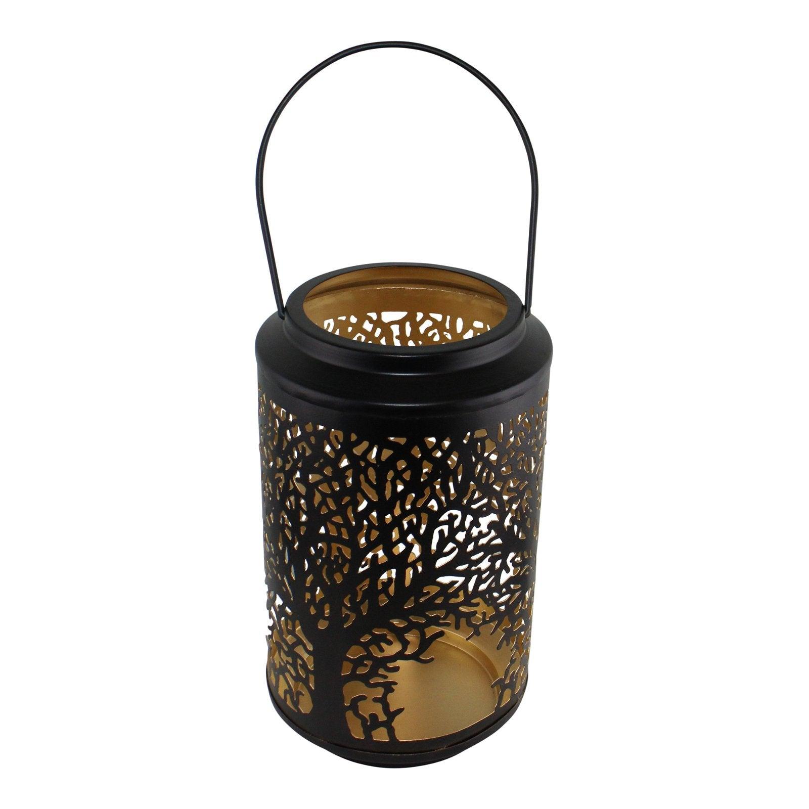 View Medium Tree Of Life Cutout Design Black Candle Lantern information