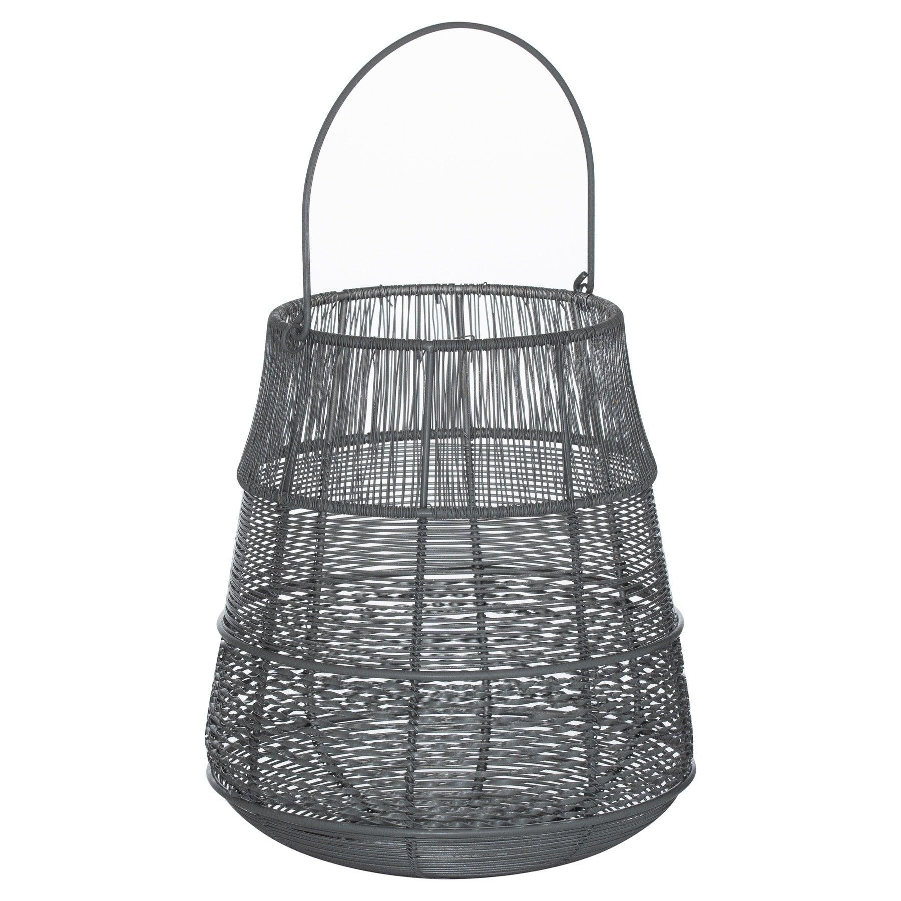 View Medium Wire Silver And Grey Glowray Conical Lantern information