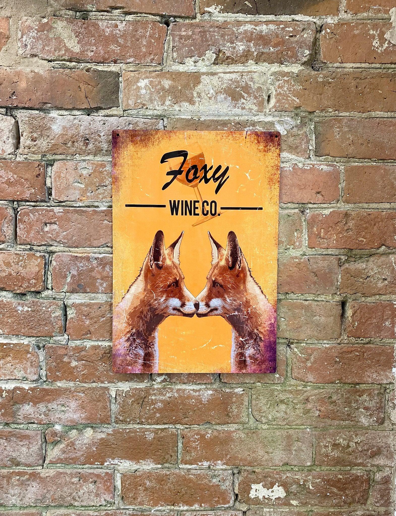 View Metal Advertising Wall Sign Foxy Wine Co Brewery information