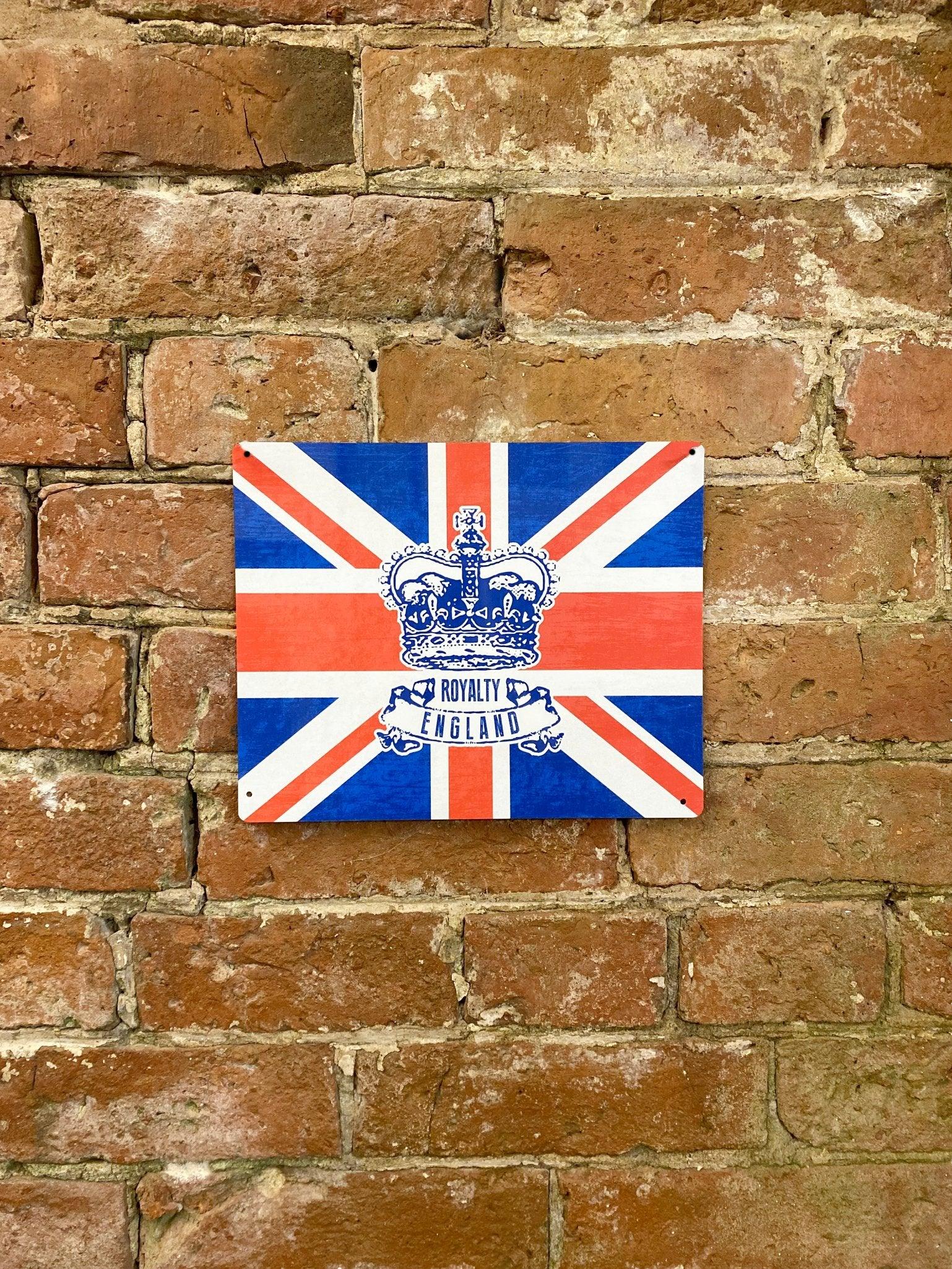 View Metal Advertising Wall Sign Grunge British With Crown information