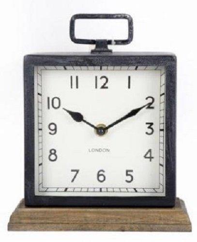 View Metal Clock with Wooden Base information