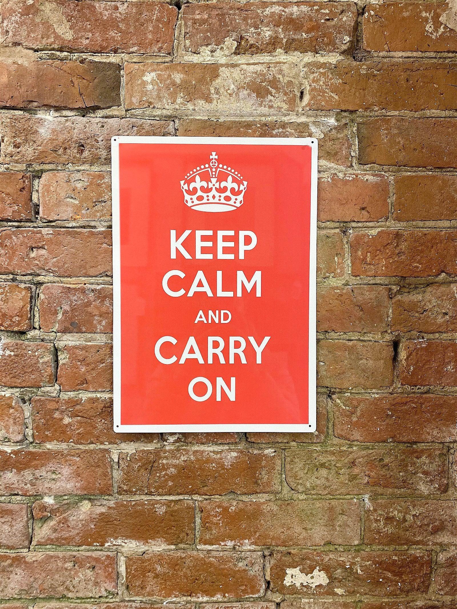 View Metal Humour Wall Sign Keep Calm And Carry On information