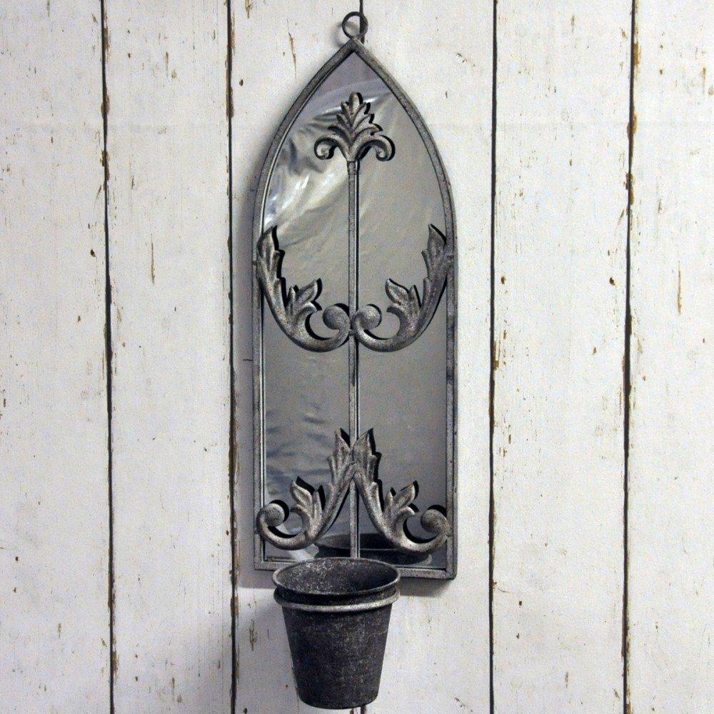 View Metal Rusty Wall Mirror With Planter information