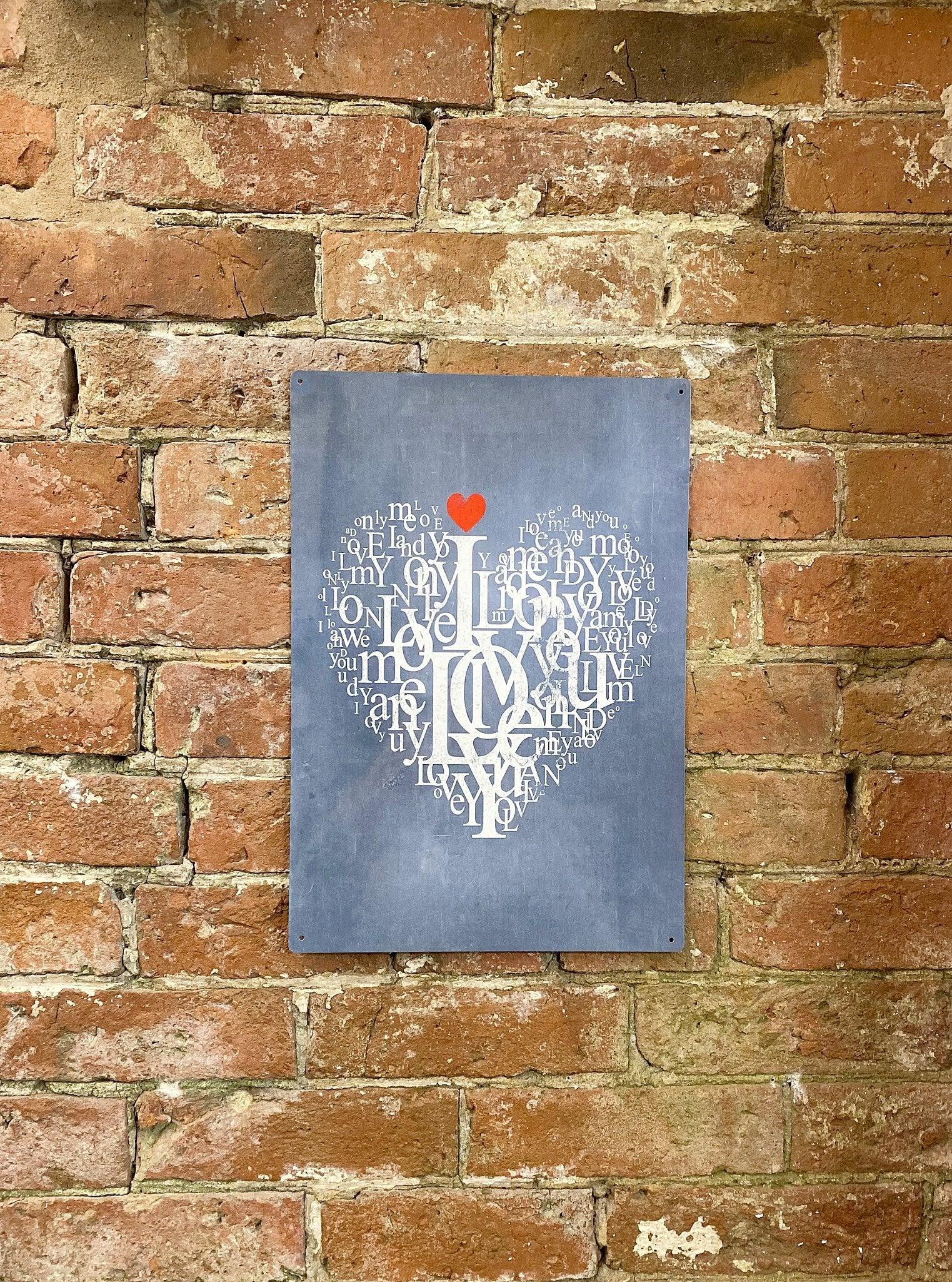 View Metal Travel Wall Sign Love Heart Valentine information