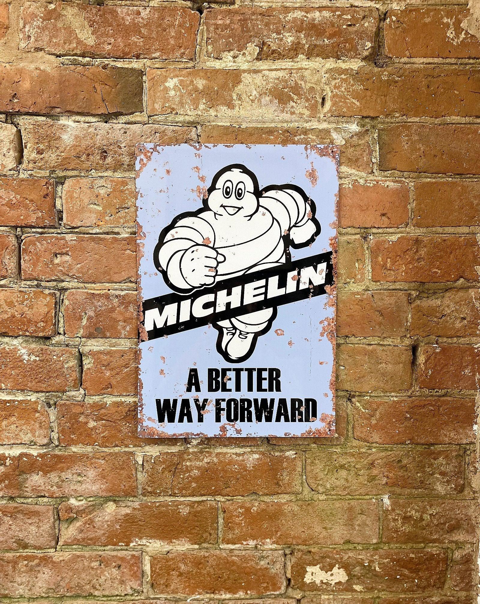 View Metal Vintage Wall Sign Michelin A Better Way Forward Tyres information