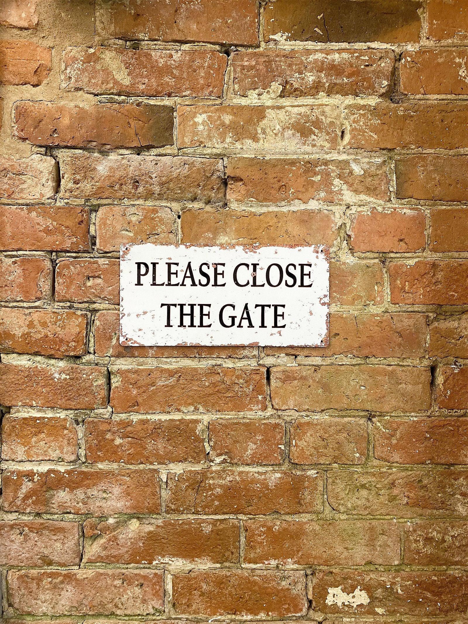 View Metal Wall Sign Please Close The Gate information