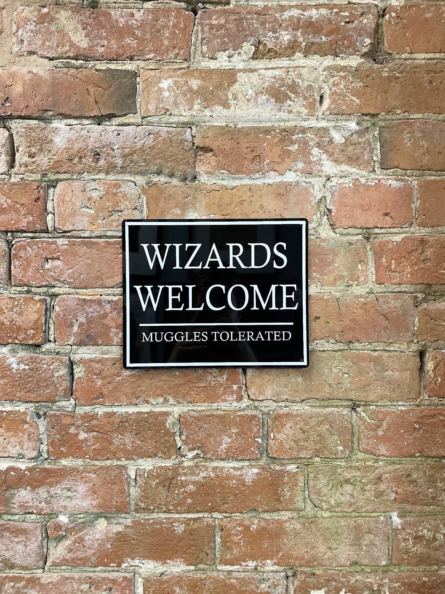 View Metal Wall Sign Wizards Welcome Muggles Tolerated information