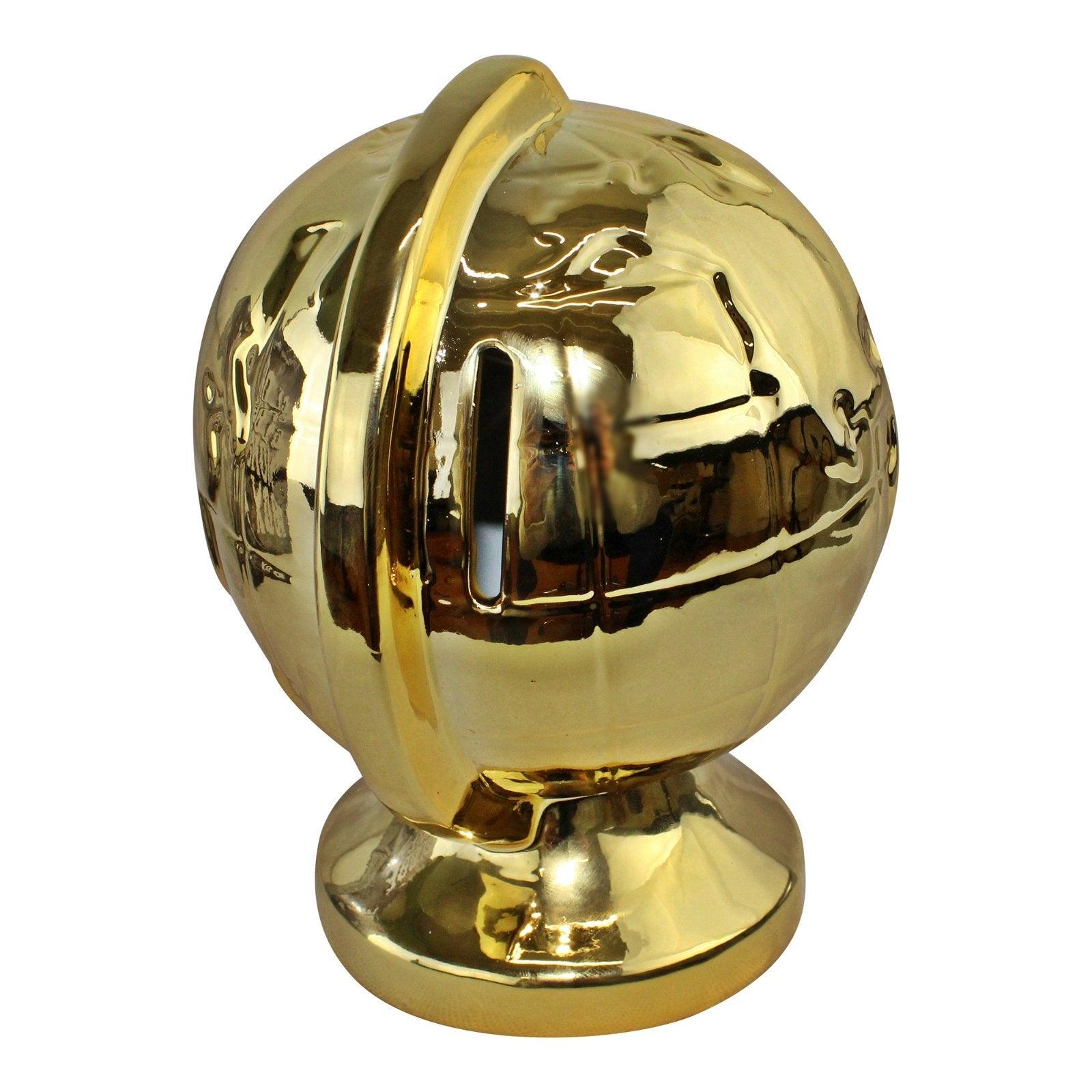 View Metallic Gold Ceramic Globe Style Money Box information