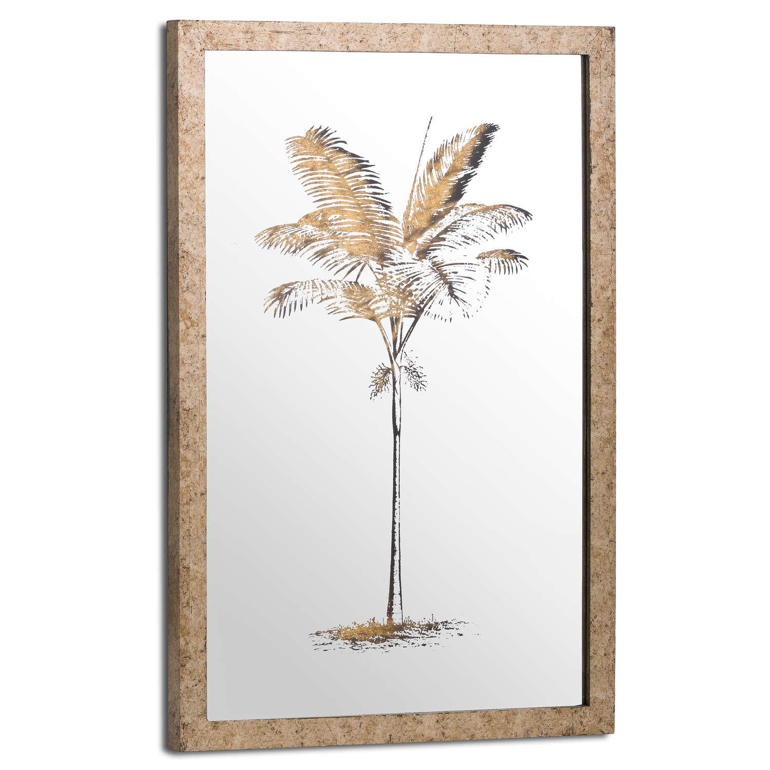 View Metallic Mirrored Brass Palm Wall Art information