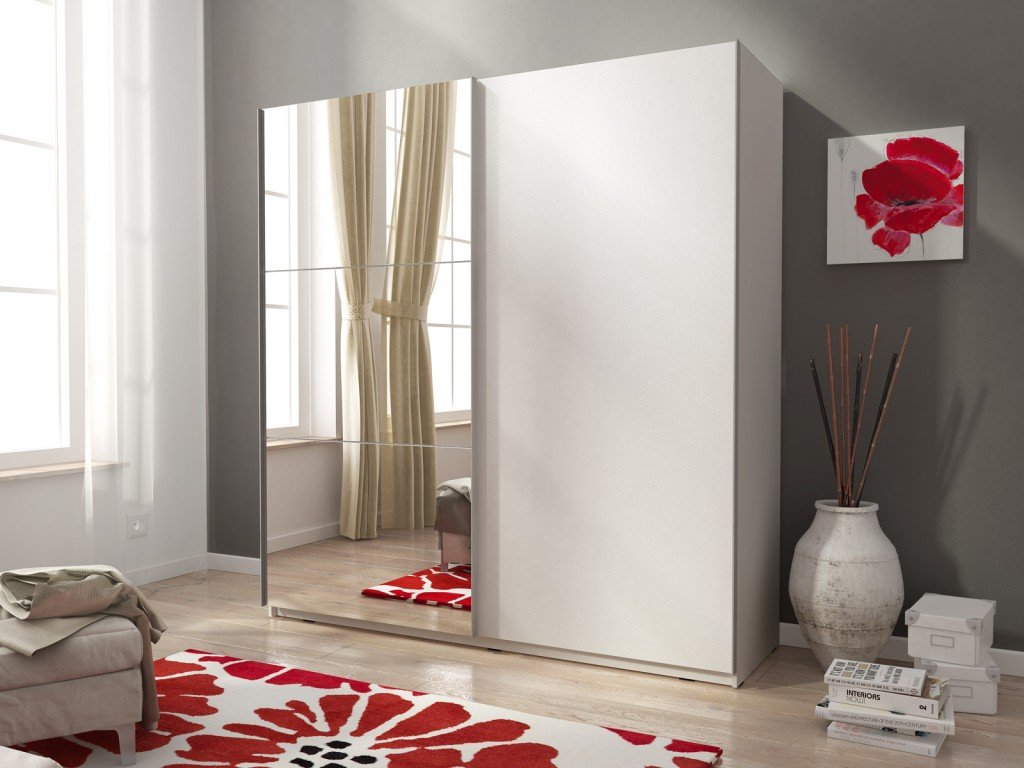 View Mika 02 Sliding Door Wardrobe 150cm 150cm White Matt information