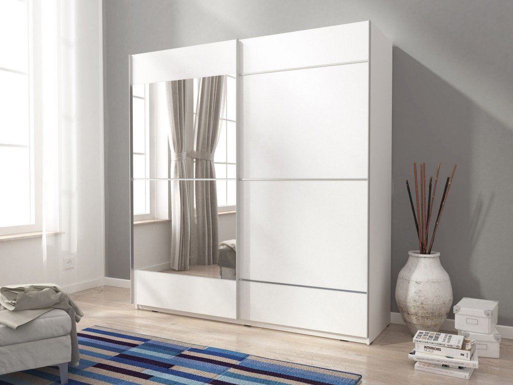 View Mika 04 Sliding Door Wardrobe 150cm 150cm White Matt information