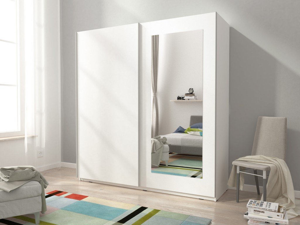 View Mika 8 2 Sliding Door Wardrobe 150cm White Matt information