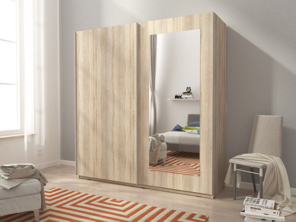 View Mika 8 2 Sliding Door Wardrobe 200cm Oak Sonoma information