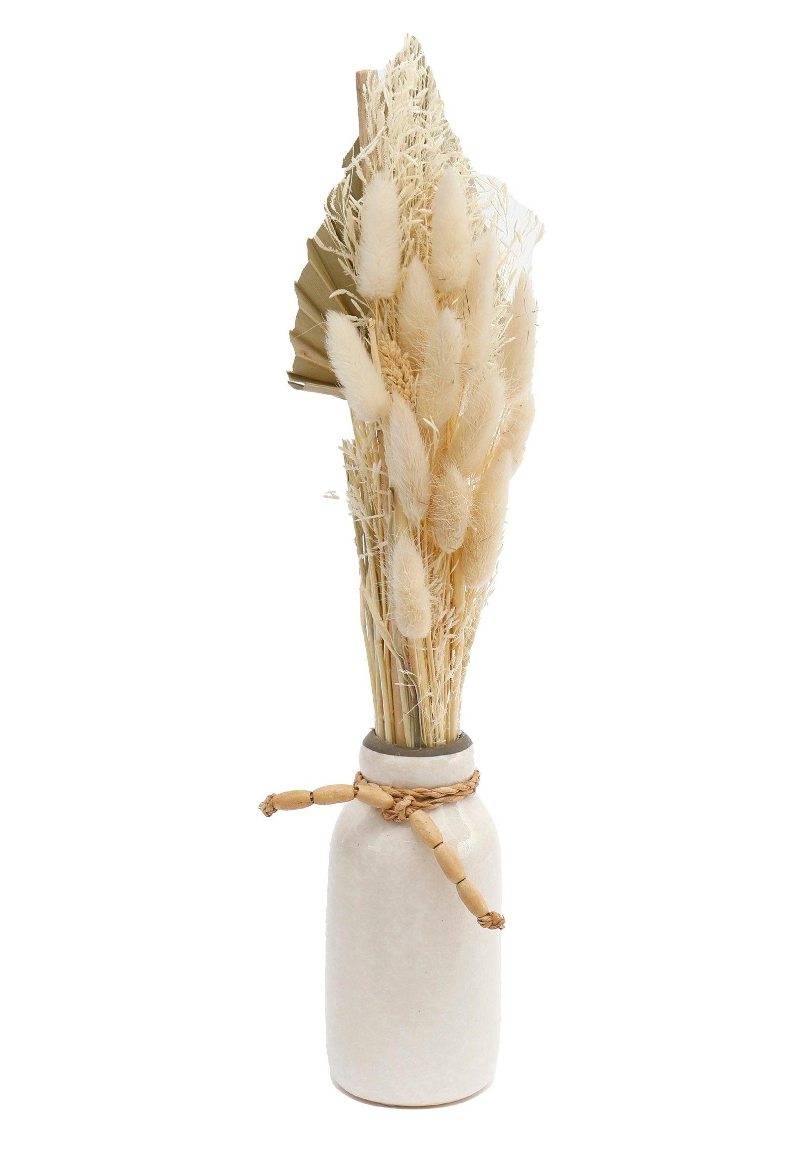 View Mixed Dried Flowers In Ceramic Vase information