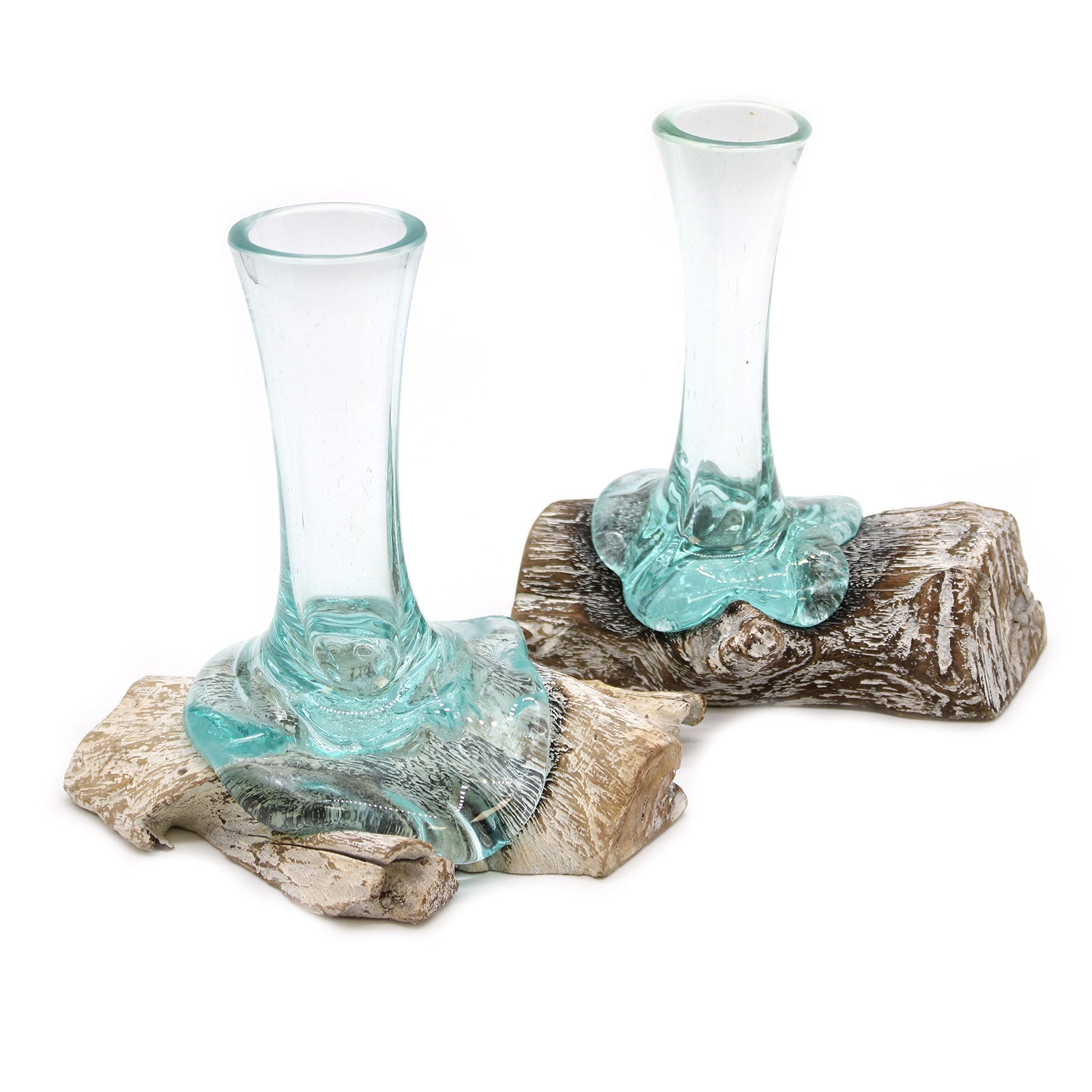View Molten Glass on Whitewash Wood Vase Small information