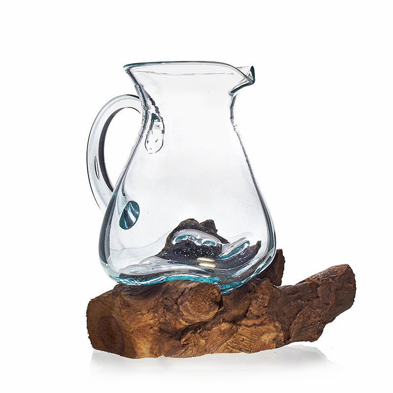 View Molten Glass on Wood Water Jug information