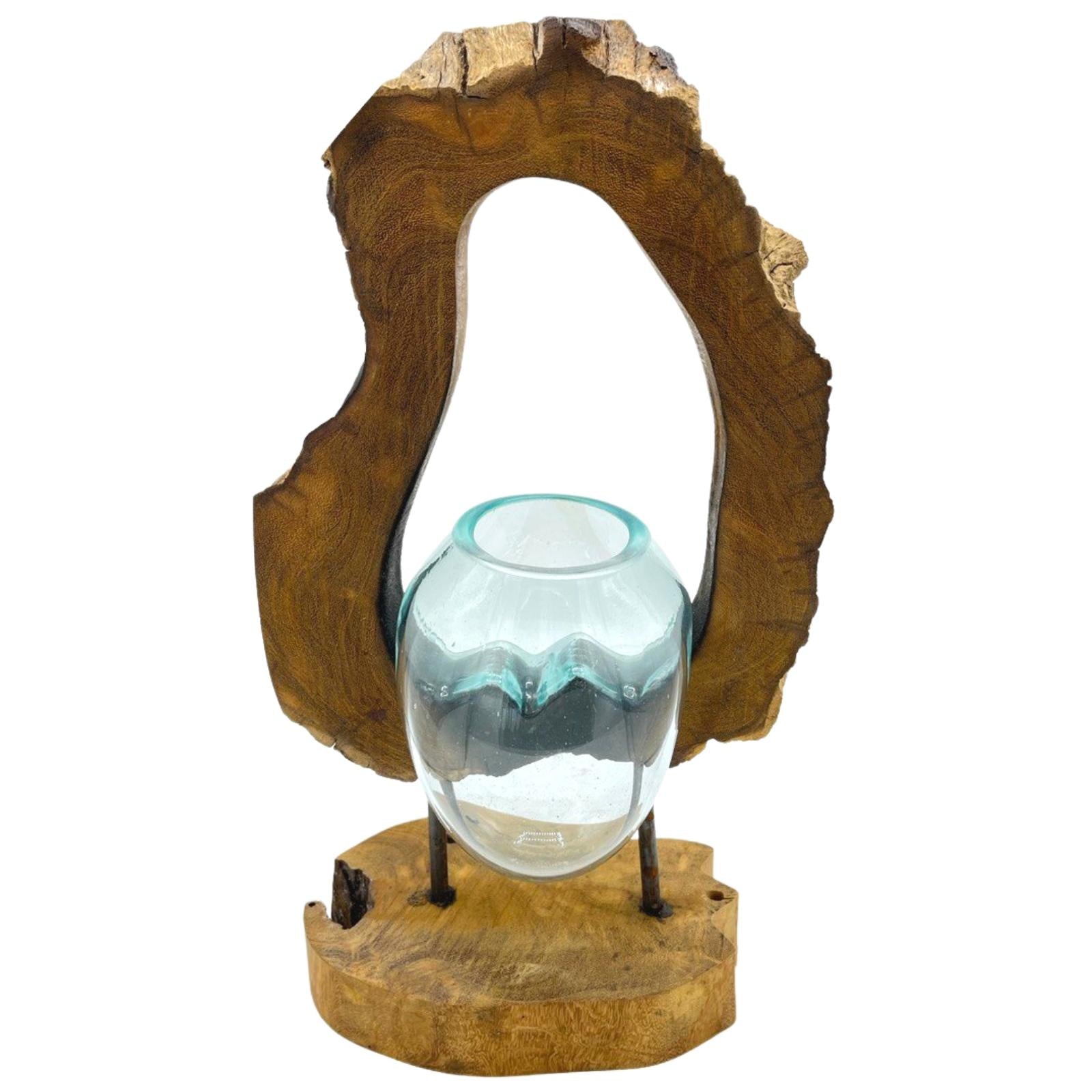 View Molton Glass Hanging Art Vase on Wood information
