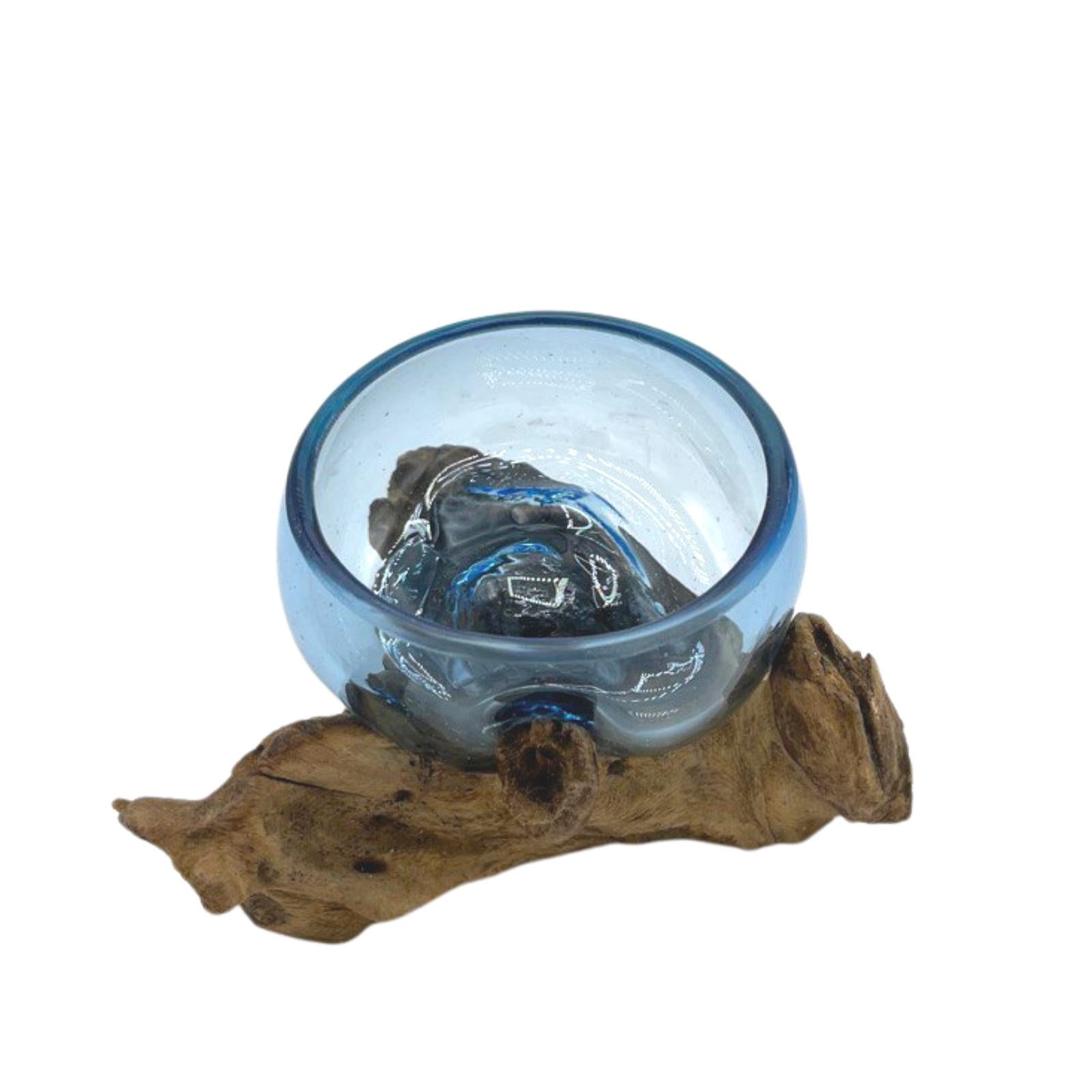 View Molton Glass Mini Blue Bowl on Wood information