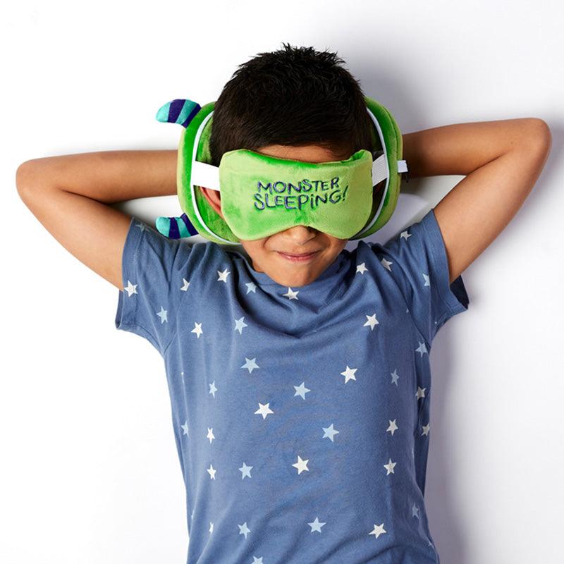 View Monstarz Monster Green Relaxeazzz Plush Round Travel Pillow Eye Mask Set information