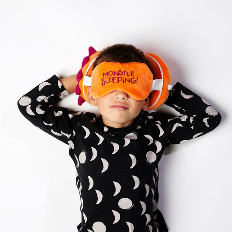 View Monstarz Monster Orange Relaxeazzz Plush Round Travel Pillow Eye Mask Set information