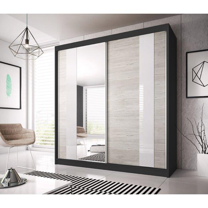 View Multi 32 Sliding Mirror Door Wardrobe 183cm Black Matt 183cm information