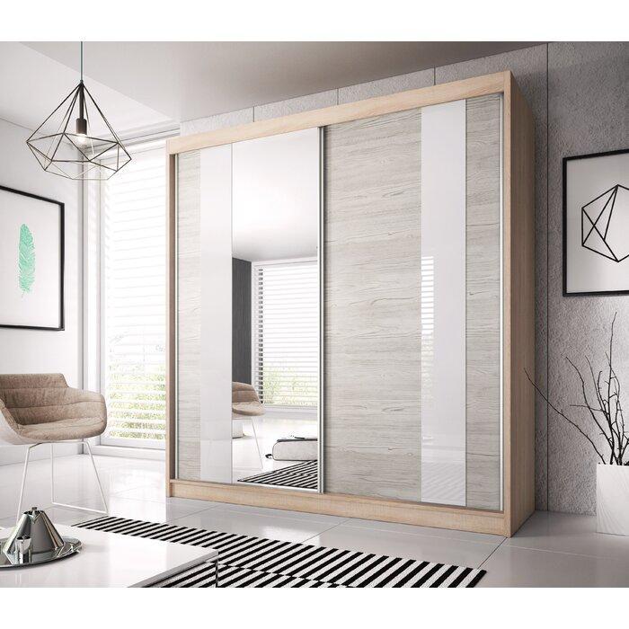 View Multi 32 Sliding Mirror Door Wardrobe 183cm Oak Sonoma 183cm information