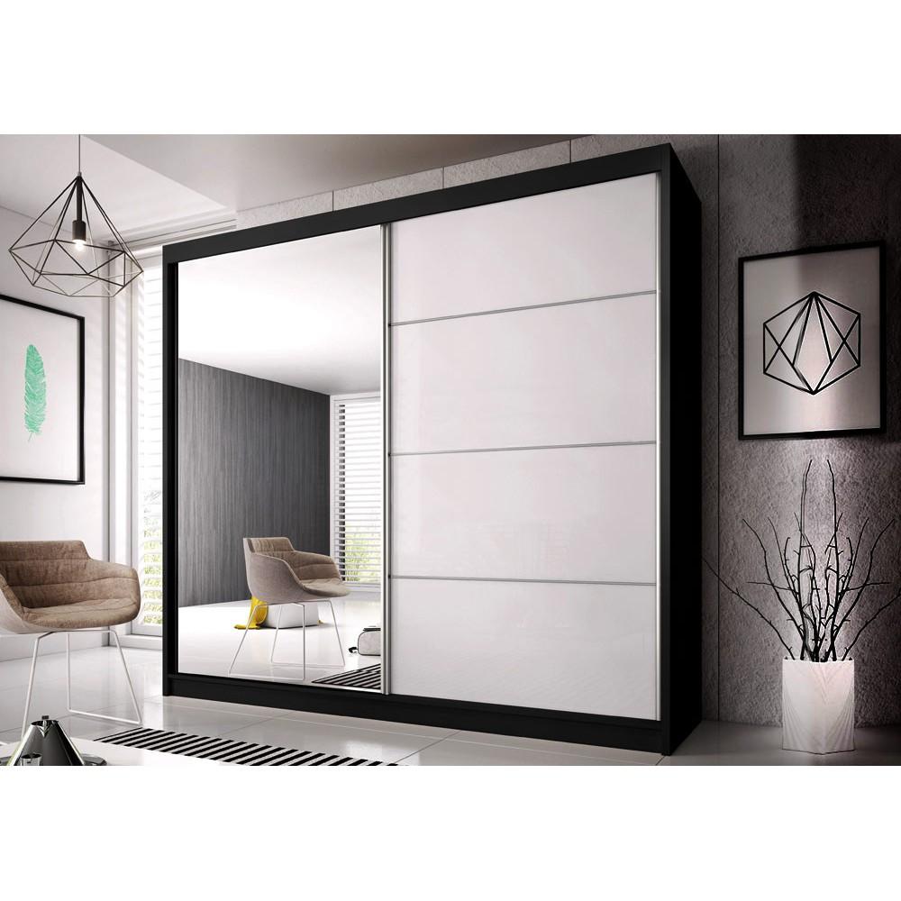 View Multi 35 Sliding Mirror Door Wardrobe 183cm Black Matt 183cm information