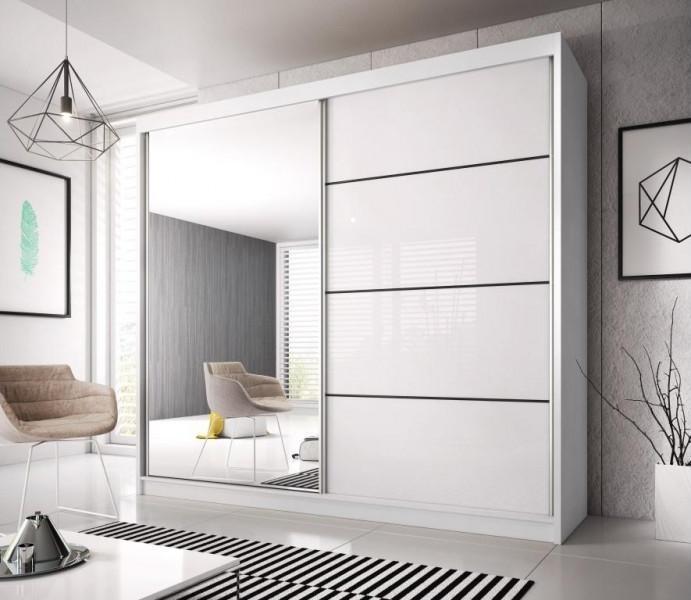 View Multi 35 Sliding Mirror Door Wardrobe 183cm White Matt 183cm information