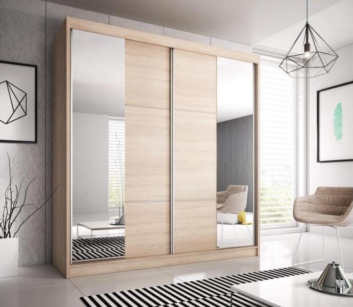 View Multi 36 Sliding Mirror Door Wardrobe 233cm Oak Sonoma 233cm information