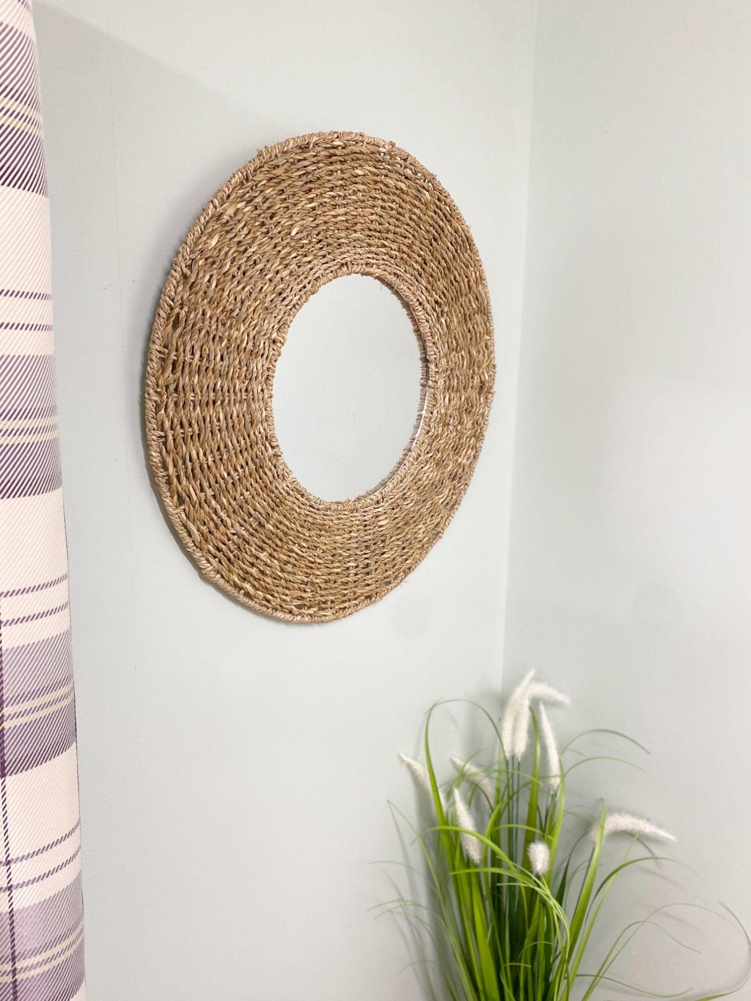 View Natural Seagrass Mirror 50cm information