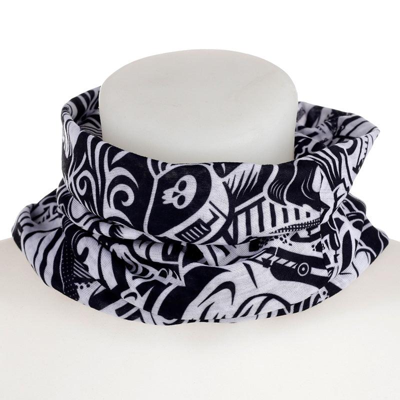 View Neck Warmer Tube Scarf Black White Graffiti information