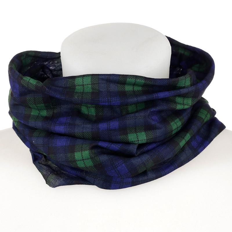 View Neck Warmer Tube Scarf Green Tartan information