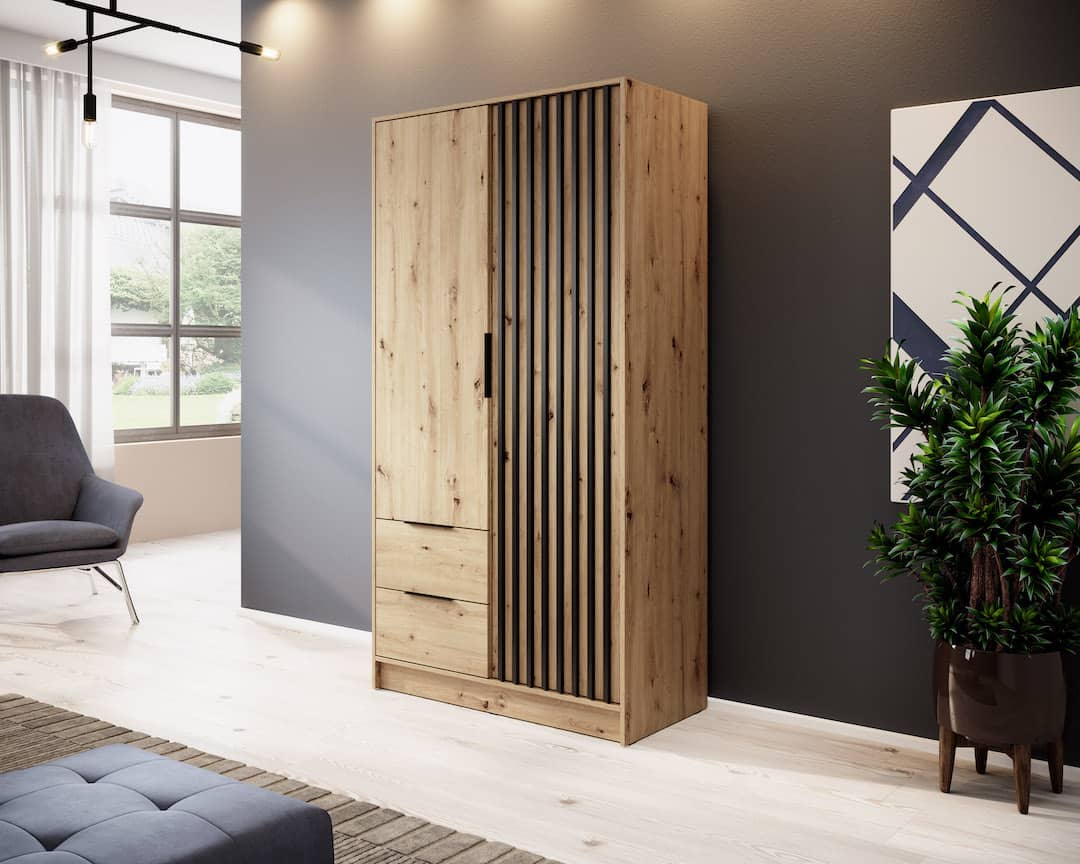 View Nelly Hinged Door Wardrobe 105cm Oak Artisan 105cm information