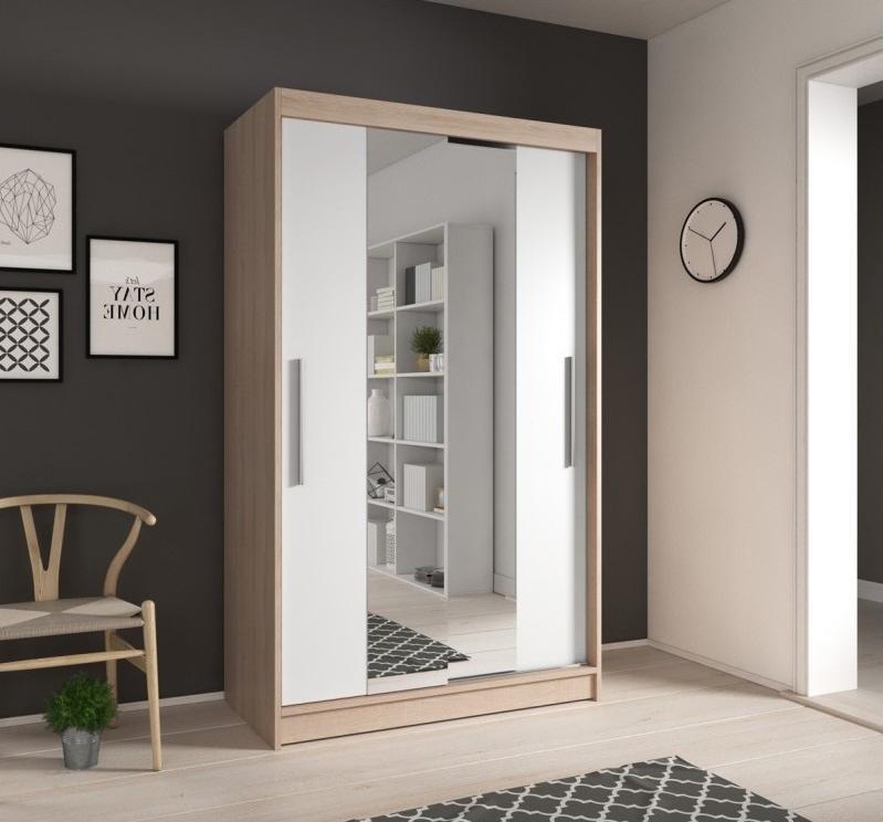 View Neomi 01 Sliding Door Wardrobe 120cm in Sonoma Oak White Oak Sonoma 120cm information